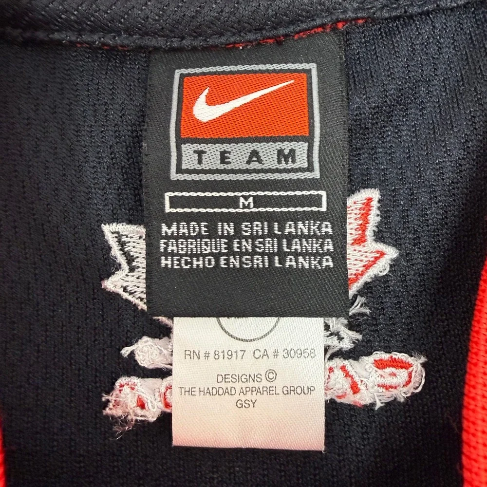 Nike Team Canada Hockey Jersey Youth Medium 12/14 Black Red Short‎ Sleeve Mesh